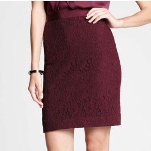 Ann Taylor Burgundy Pencil Skirt